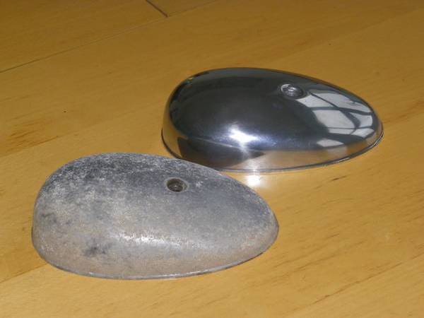 Limadeckel MZ TS 150 vor und nach der Bearbeitung